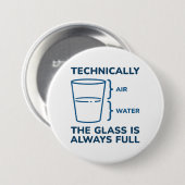 技術的にはガラスはいつも一杯だ 缶バッジ (正面&裏面)