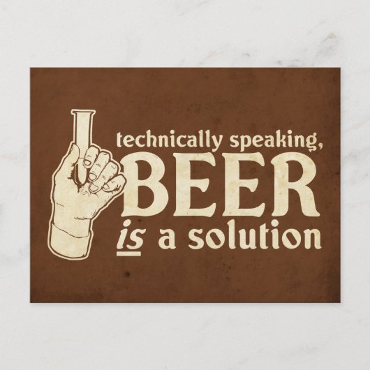 技術的に話は、ビールは解決策である ポストカード (正面)