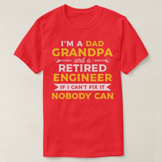 技術者おもしろいおじいちゃん退職したの退職 Tシャツ (デザイン正面)