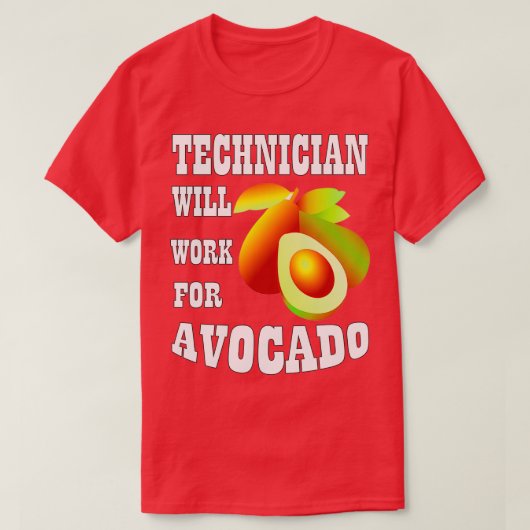 技術者がアボカドに勤務 Tシャツ (デザイン正面)