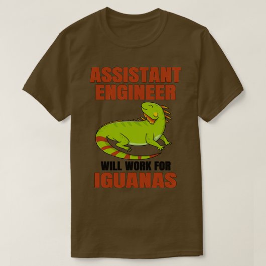 技術者がイグアナに勤める Tシャツ (デザイン正面)