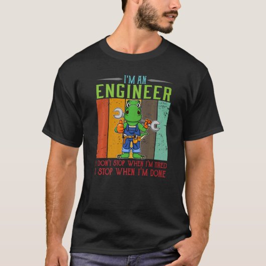 技術者がストップ終わったらエンジニア Tシャツ (正面)