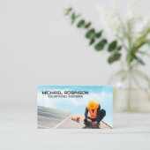 技術者による屋根太陽のへの取り付けパネル 名刺 (スタンド正面)