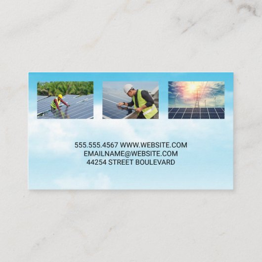 技術者による屋根太陽のへの取り付けパネル 名刺 (裏面)