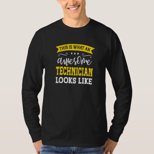 技術者の仕事のタイトル従業員の楽しい労働者技術 Tシャツ (正面)