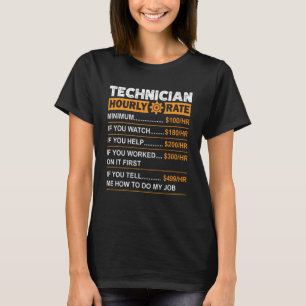 技術者の時給レート皮肉 Tシャツ