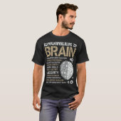 技術者の脳プロセスおもしろいエンジニア男性エンジン Tシャツ (正面フル)