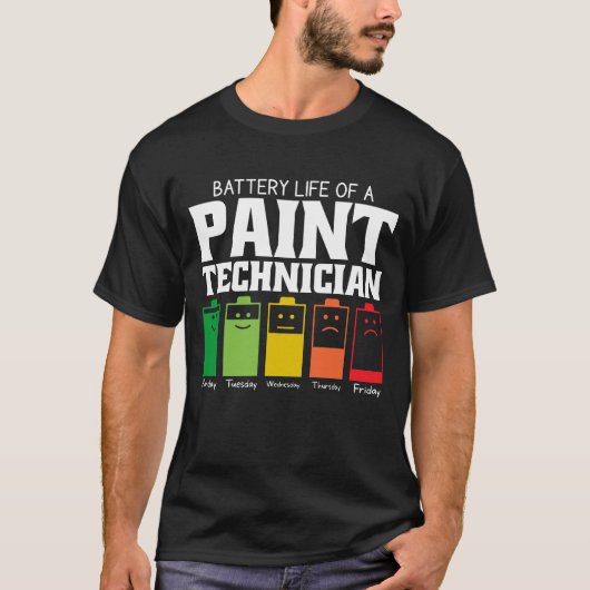技術者の電池寿命絵を描 Tシャツ (正面)