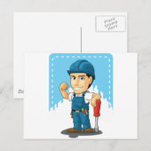 技術者または修理工の漫画 ポストカード (正面/裏面)