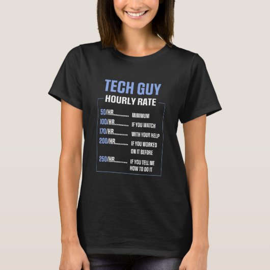 技術者カッコいい時給ことわざ技術者 Tシャツ (正面)