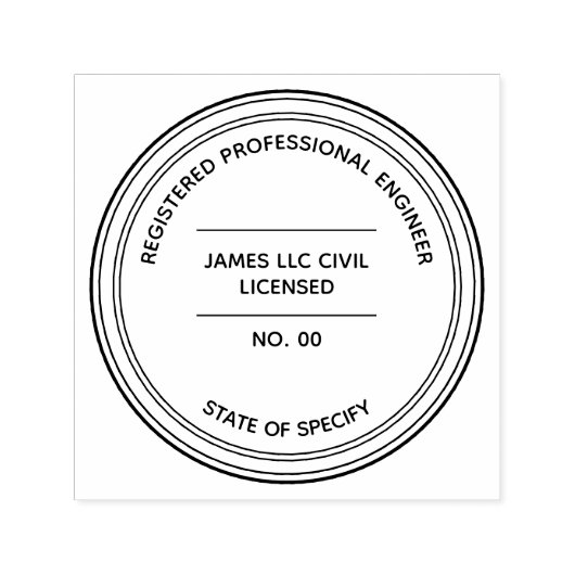 技術者登録プロフェッショナル州なし セルフインキングスタンプ (デザイン)