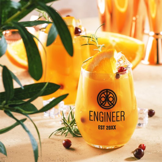 技術者設立、エンジニアリング卒業カスタム ステムなしワイングラス