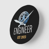 技術者設立、エンジニアリング卒業カスタム ラウンド壁時計 (傾斜)