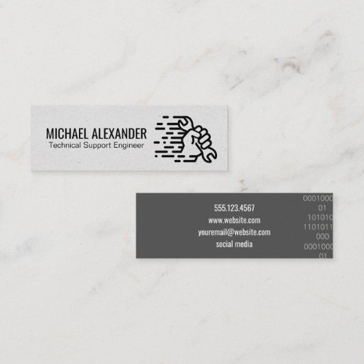 技術者 |手のひら スキニー名刺 (正面/裏面)