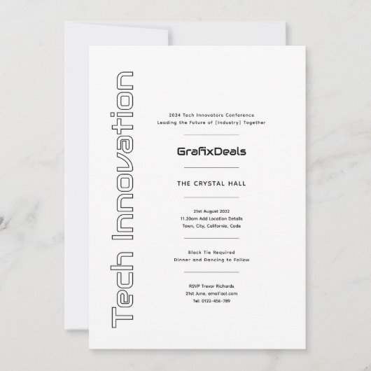 技術革新ビジネス企業のイベントモダン 招待状 (正面)