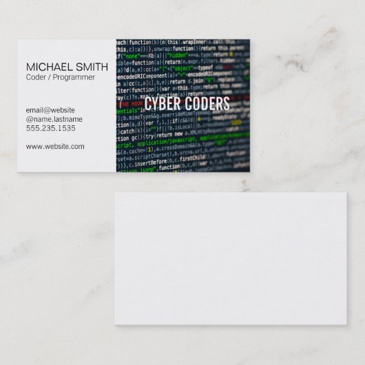 技術 |プログラマ |コーダ 名刺 (正面/裏面)