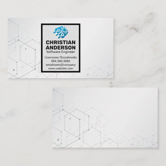 技術 | マイクロチップロゴ 名刺 (正面/裏面)