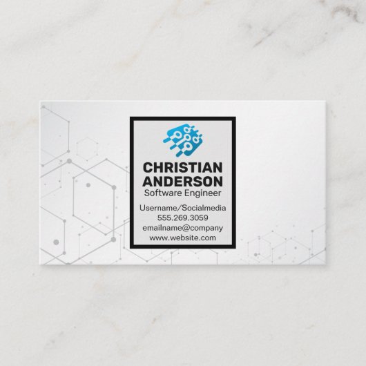 技術 | マイクロチップロゴ 名刺 (正面)