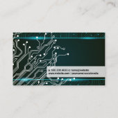技術 | 青緑のライト | 回路 名刺 (裏面)