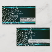 技術 | 青緑のライト | 回路 名刺 (正面/裏面)