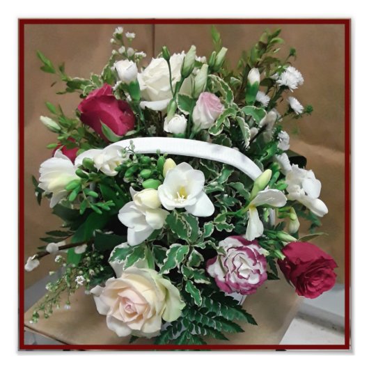 把手付きバスケット フォトプリント            (正面)