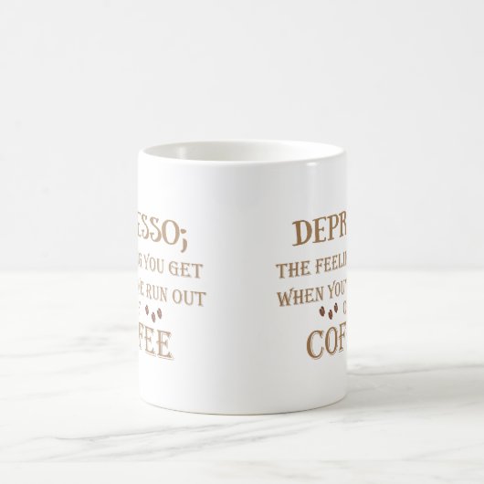 抑うつおもしろい飲みコーヒー引用文 コーヒーマグカップ (中央)