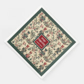 抑えお洒落られた色合いのヴィンテージのナツクラッカーナプキン (コーナー)