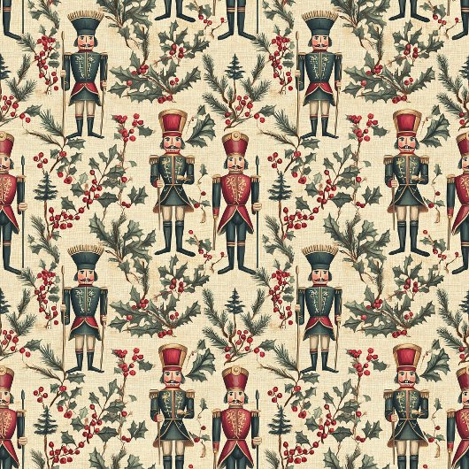 抑えお洒落られた色合いのヴィンテージのナツクラッカーナプキン