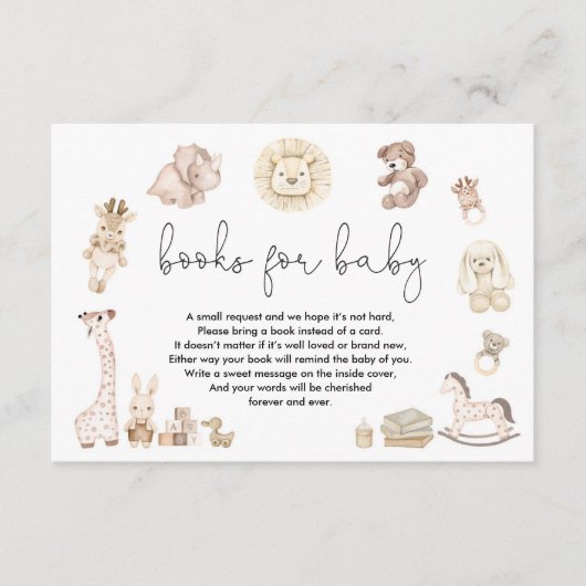 抑えたベビーおもちゃベビー用ぬいぐるみ本 エンクロージャーカード (正面)