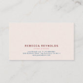 抑えられたピンクの熱帯離れ国モダン 名刺 (裏面)