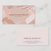 抑えられたピンクの熱帯離れ国モダン 名刺 (正面/裏面)