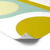 抑えられた抽象芸術レトロアート幾何学インドパターン ポスター (角)