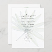 抑えられた熱帯植物の結婚式 プログラム (正面/裏面)