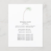 抑えられた熱帯植物の結婚式 プログラム (裏面)