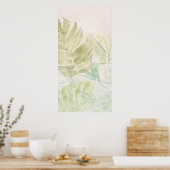 抑えられた熱帯葉の ポスター (キッチン)