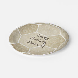 抑えられた金ゴールドガーリーサッカーの誕生日パーティー ペーパープレート