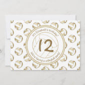 抑えられた金ゴールドバレーボールパターン女の子の誕生日 招待状 (裏面)