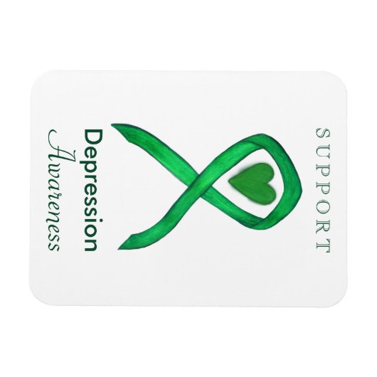 抑え認識度リボンハートアートマグネット マグネット (横)