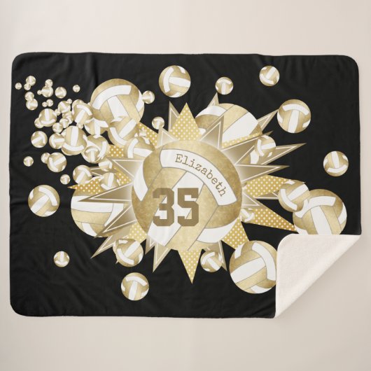 抑ガーリー制された金ゴールドボールとスター シェルパブランケット (正面(横))