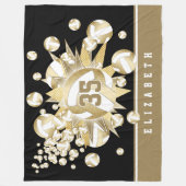 抑ガーリー制された金ゴールドボールとスター フリースブランケット (正面)