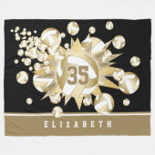 抑ガーリー制された金ゴールドボールとスター フリースブランケット (正面(横))