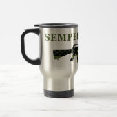 抑制されるSemper Fidelis M16のタンブラー トラベルマグ (左)