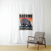 抑制できないおもしろいベビーヒッポモートウ長 タペストリー (インサイチュ)