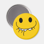 抑制笑い黄色の顔 マグネット (正面/裏面)