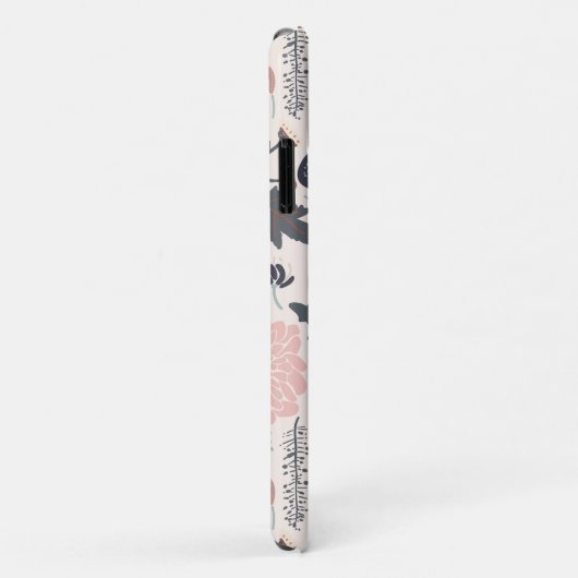 投げよくはしゃぐる花グレーのピンクの黒 Case-Mate iPhoneケース (裏面/右)