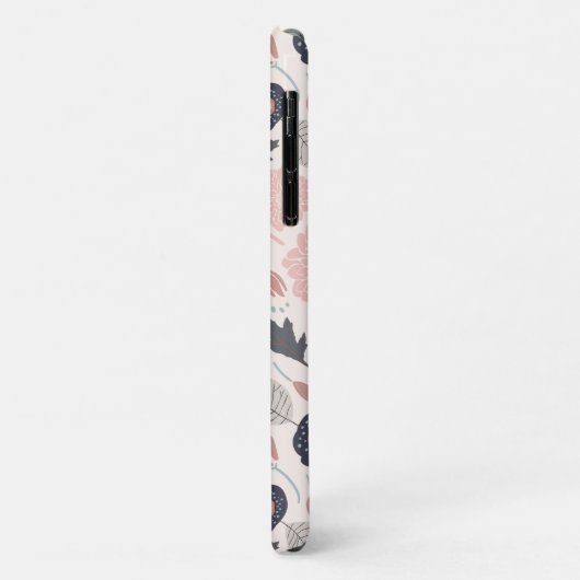 投げよくはしゃぐる花グレーのピンクの黒 Case-Mate iPhoneケース (裏面/左)