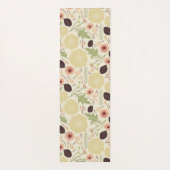 投げよくはしゃぐ桃クリームグリーン模様花 ヨガマット (裏面)