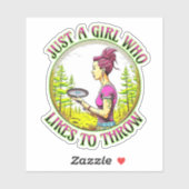 投げるのが好きな少女 |ディスクゴルフ シール (シート)