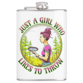 投げるのが好きな少女 |ディスクゴルフ フラスク (正面)