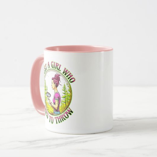 投げるのが好きな少女 |ディスクゴルフ マグカップ (正面左)